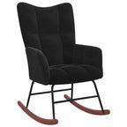 Rocking Chair with Footstool 2 pcs Black Velvet