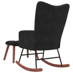 Rocking Chair with Footstool 2 pcs Black Velvet