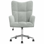 Relaxing Chair with Wheel Light Grey 69 x 61.5 x 102 cm Velvet