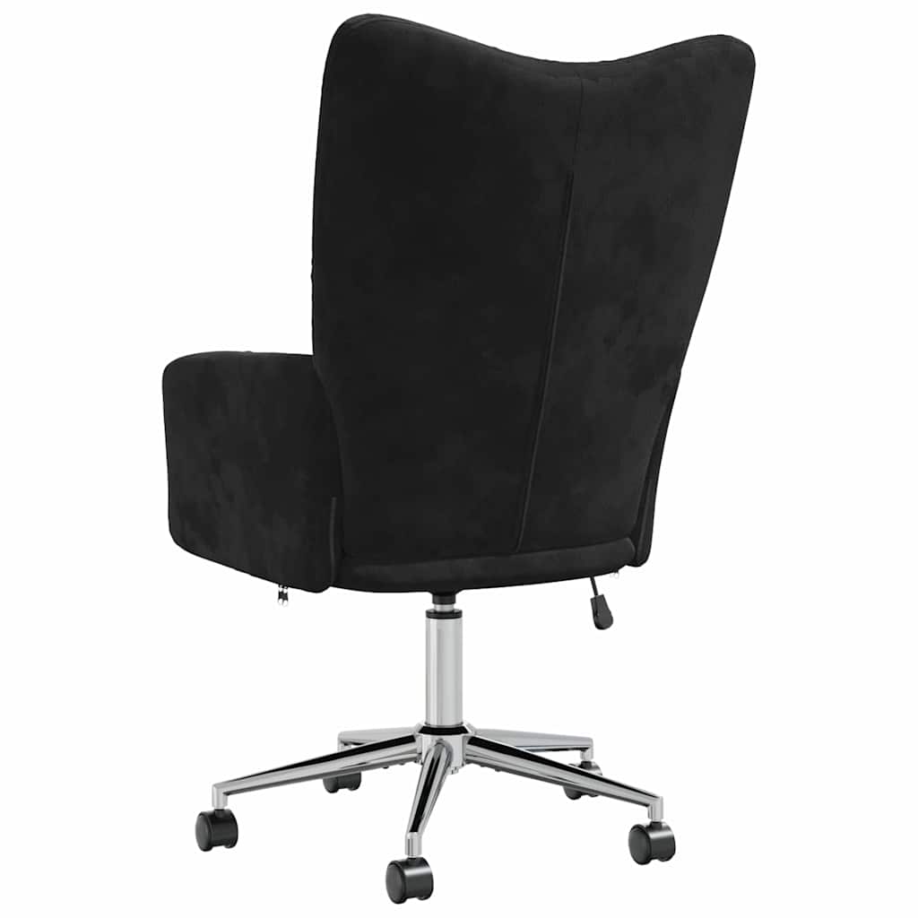 Relaxing Chair with Wheel Black 69 x 61.5 x 102 cm Velvet