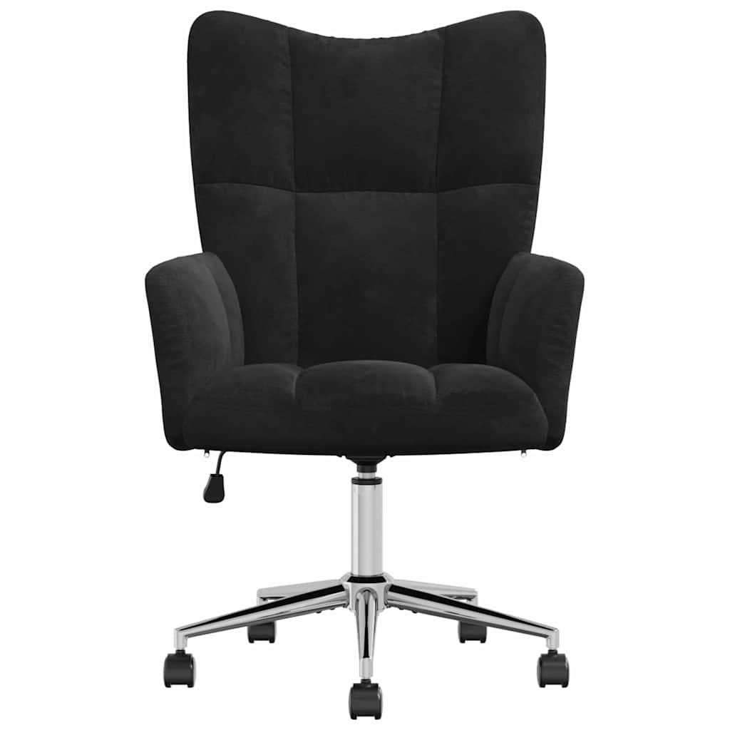 Relaxing Chair with Wheel Black 69 x 61.5 x 102 cm Velvet