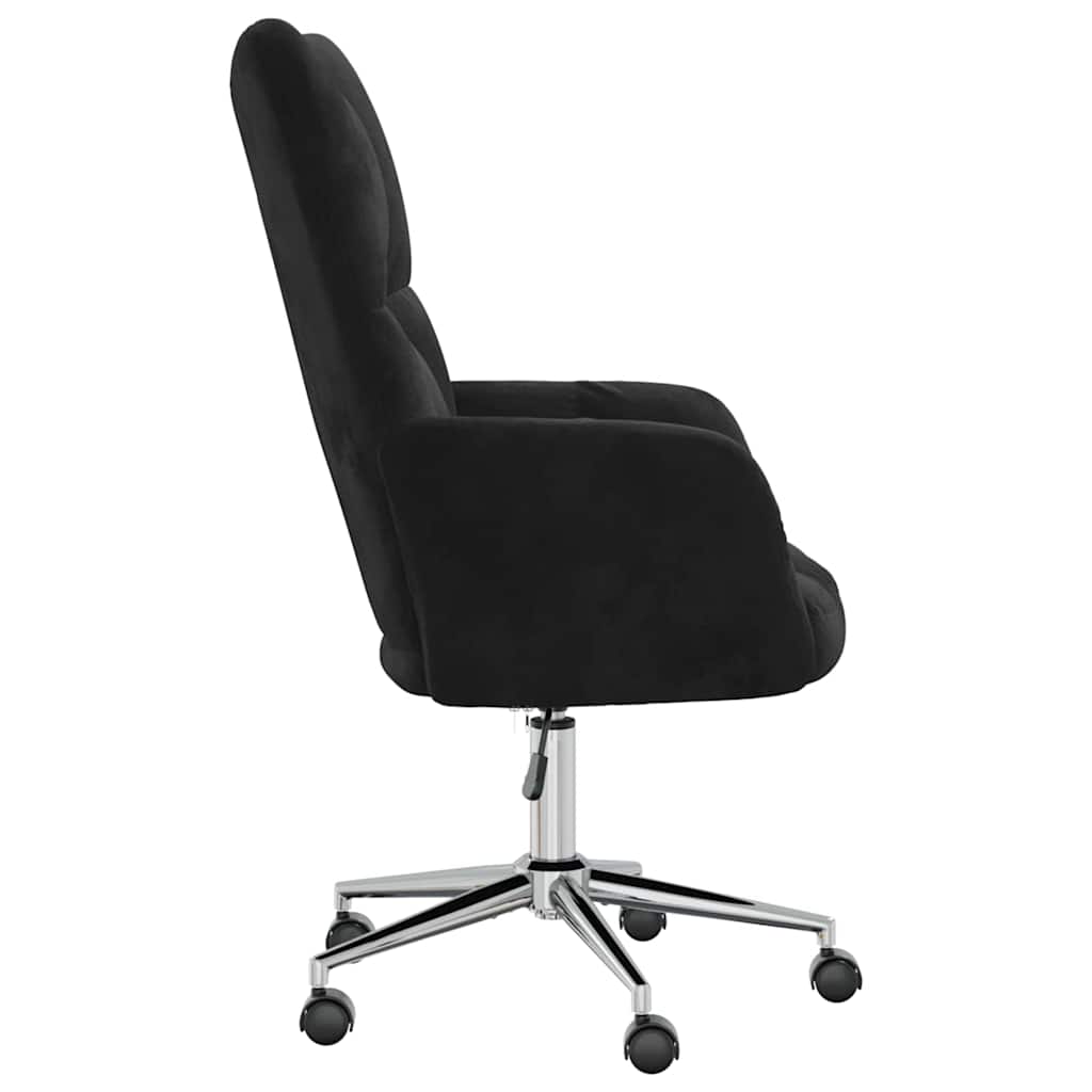 Relaxing Chair with Wheel Black 69 x 61.5 x 102 cm Velvet