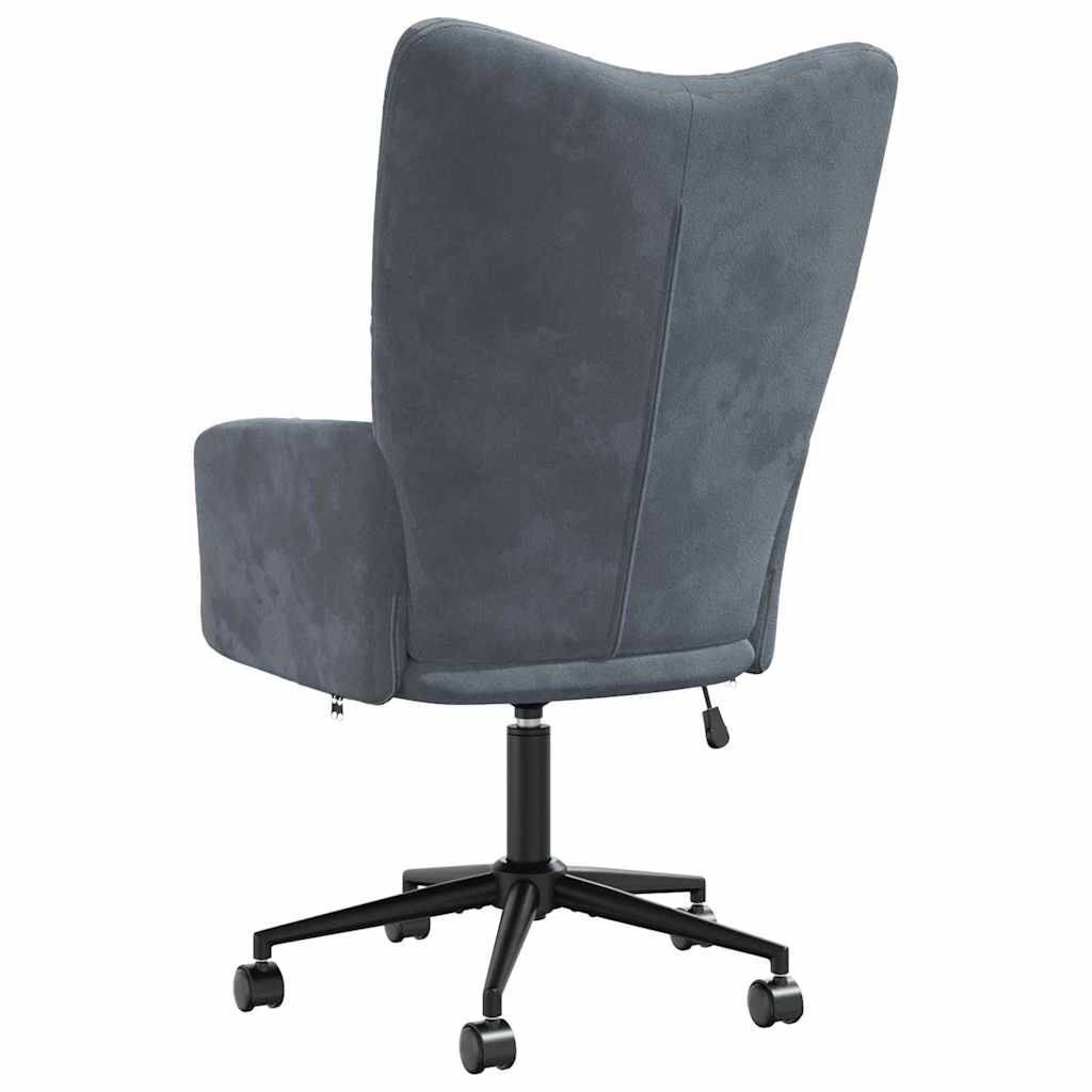 Relaxing Chair with Wheel Dark Grey 69 x 61.5 x 102 cm Velvet