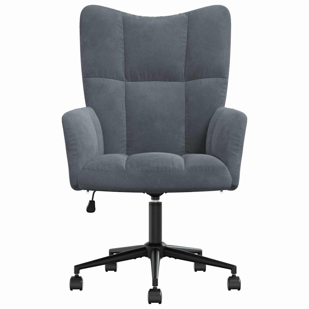Relaxing Chair with Wheel Dark Grey 69 x 61.5 x 102 cm Velvet