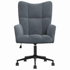 Relaxing Chair with Wheel Dark Grey 69 x 61.5 x 102 cm Velvet