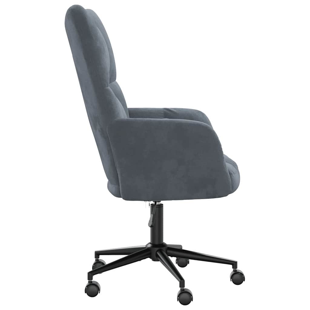 Relaxing Chair with Wheel Dark Grey 69 x 61.5 x 102 cm Velvet