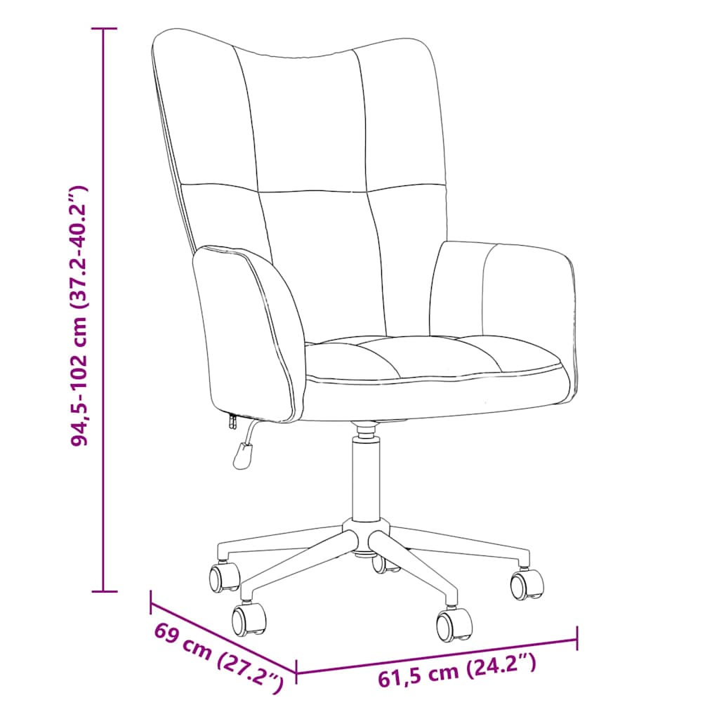 Relaxing Chair with Wheel Dark Grey 69 x 61.5 x 102 cm Velvet