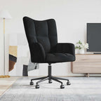 Relaxing Chair with Wheel Black 69 x 61.5 x 102 cm Velvet