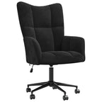 Relaxing Chair with Wheel Black 69 x 61.5 x 102 cm Velvet