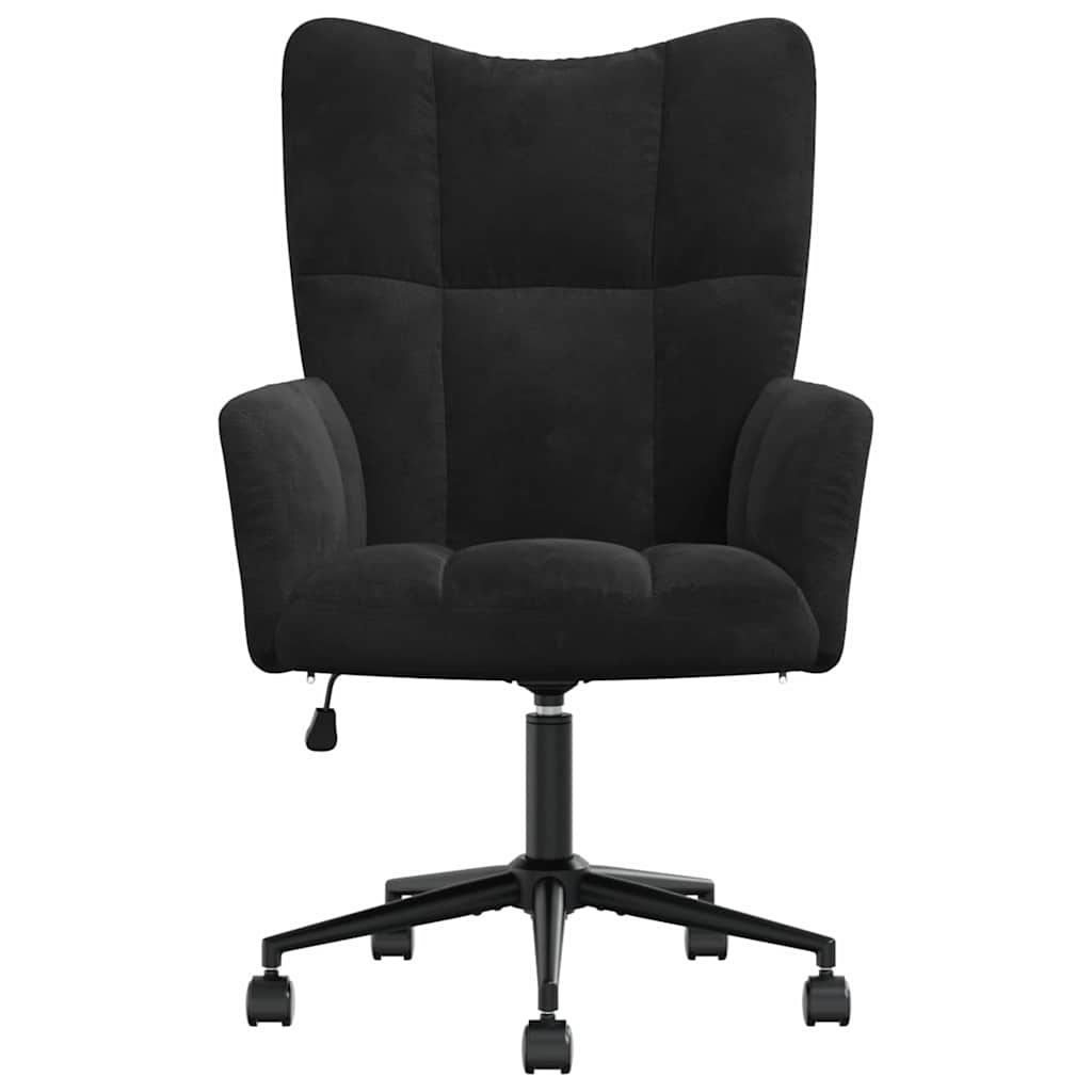 Relaxing Chair with Wheel Black 69 x 61.5 x 102 cm Velvet