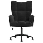 Relaxing Chair with Wheel Black 69 x 61.5 x 102 cm Velvet