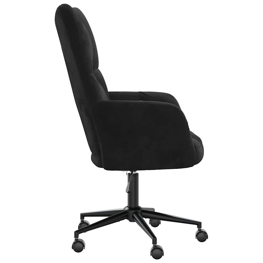 Relaxing Chair with Wheel Black 69 x 61.5 x 102 cm Velvet