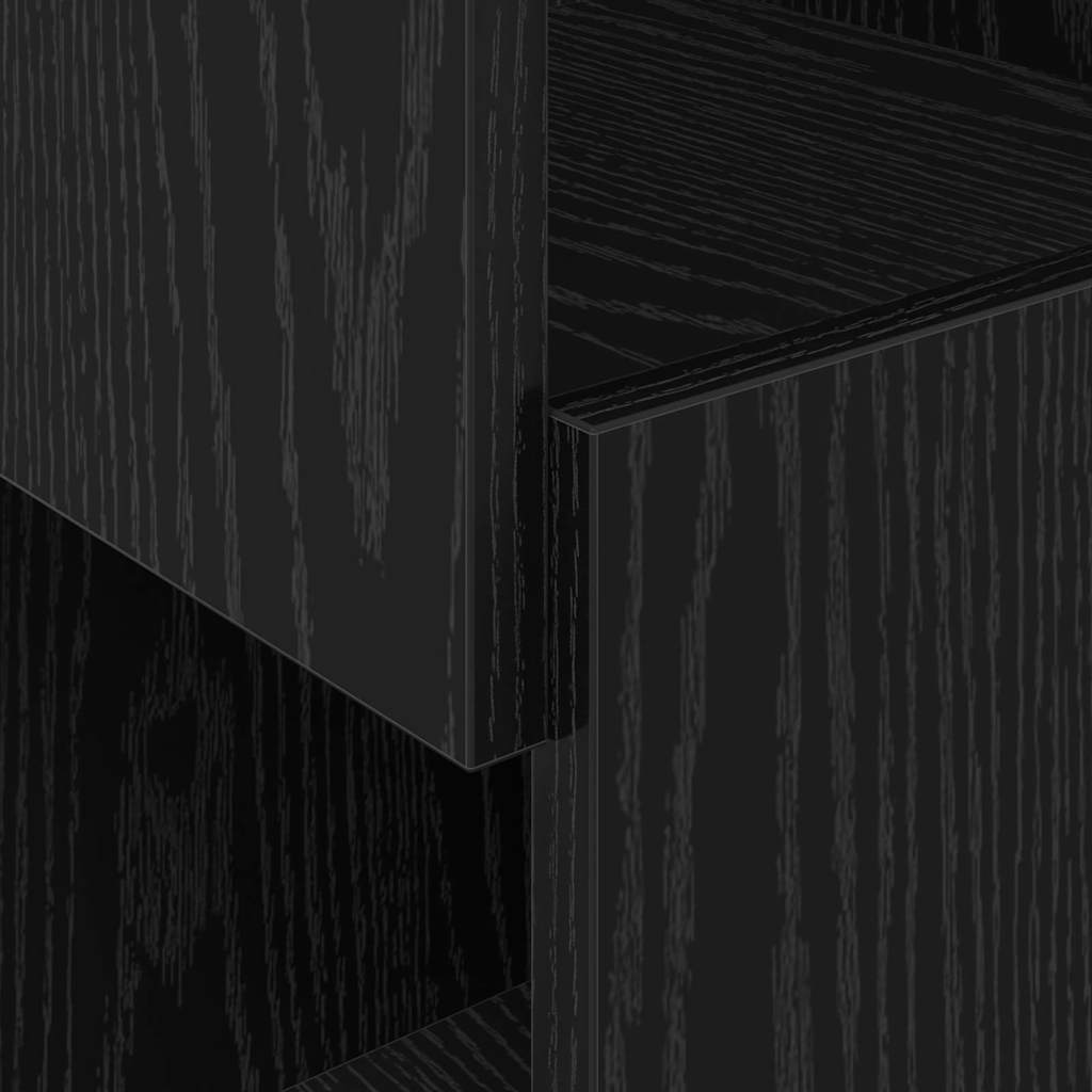 Corner Cabinet Black Oak 25.5x25x102cm Engineered Wood