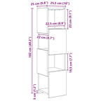 Corner Cabinet Black Oak 25.5x25x102cm Engineered Wood