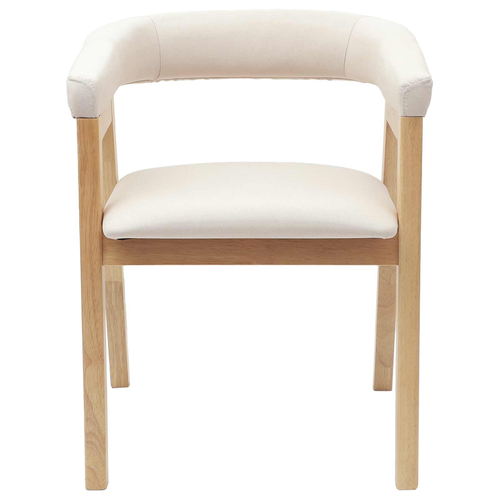 Dining Chairs 2 pcs Natural 54 x 57 x 73 cm Solid Rubber Wood