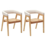 Dining Chairs 2 pcs Natural 54 x 57 x 73 cm Solid Rubber Wood