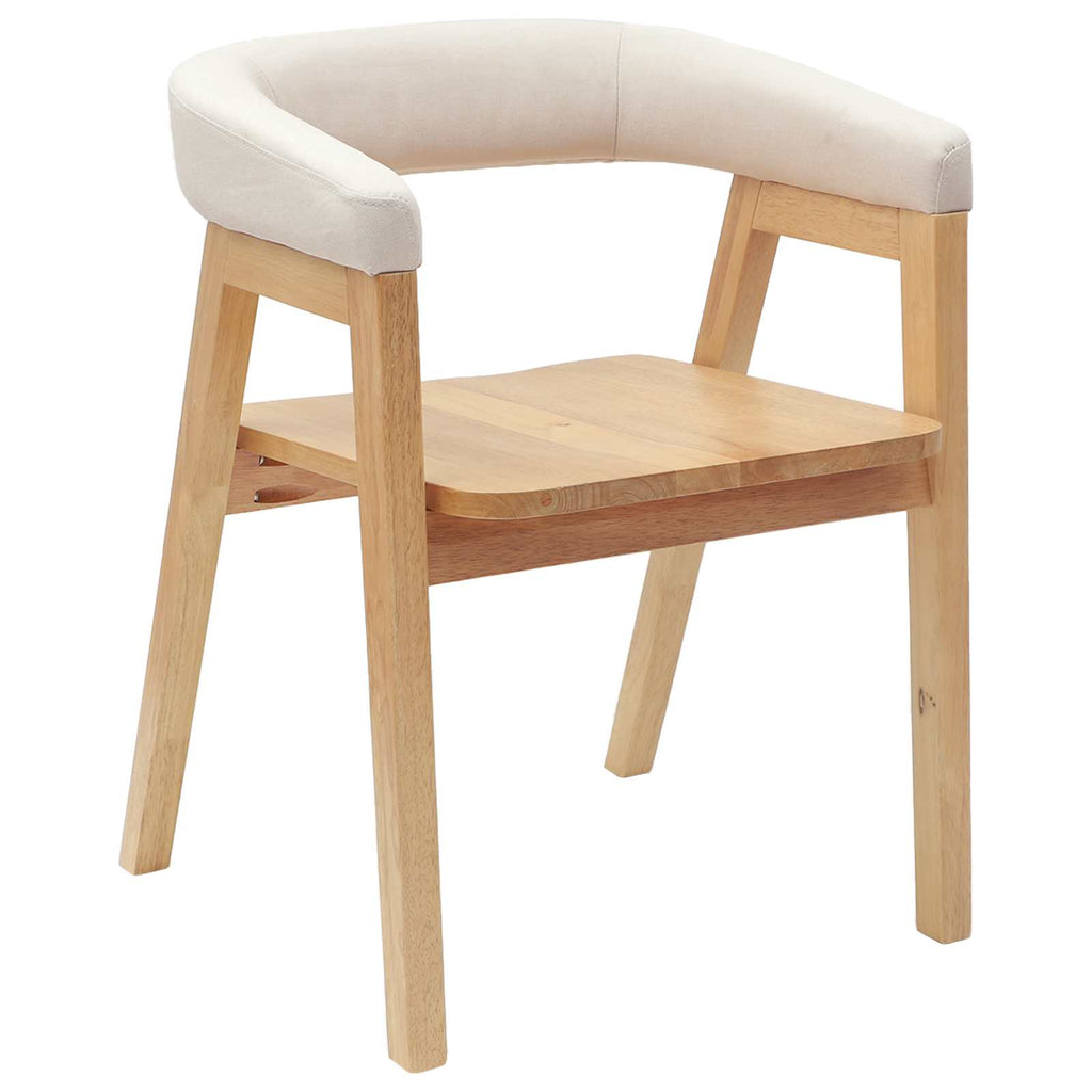 Dining Chairs 2 pcs Natural 54 x 57 x 73 cm Solid Rubber Wood
