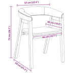 Dining Chairs 2 pcs Natural 54 x 57 x 73 cm Solid Rubber Wood