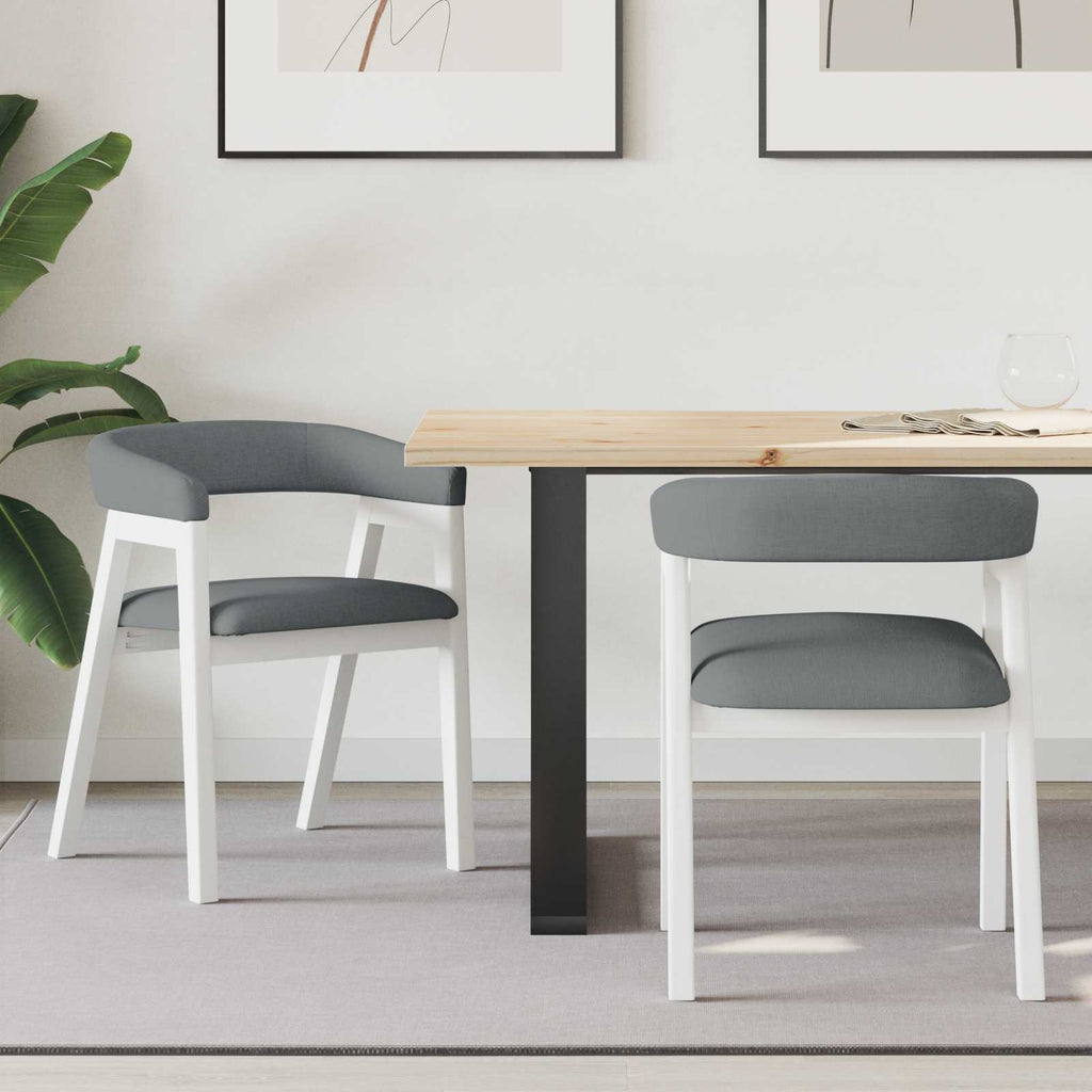 Dining Chairs 2 pcs White 54 x 57 x 73 cm Solid Rubber Wood