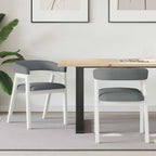 Dining Chairs 2 pcs White 54 x 57 x 73 cm Solid Rubber Wood