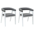 Dining Chairs 2 pcs White 54 x 57 x 73 cm Solid Rubber Wood