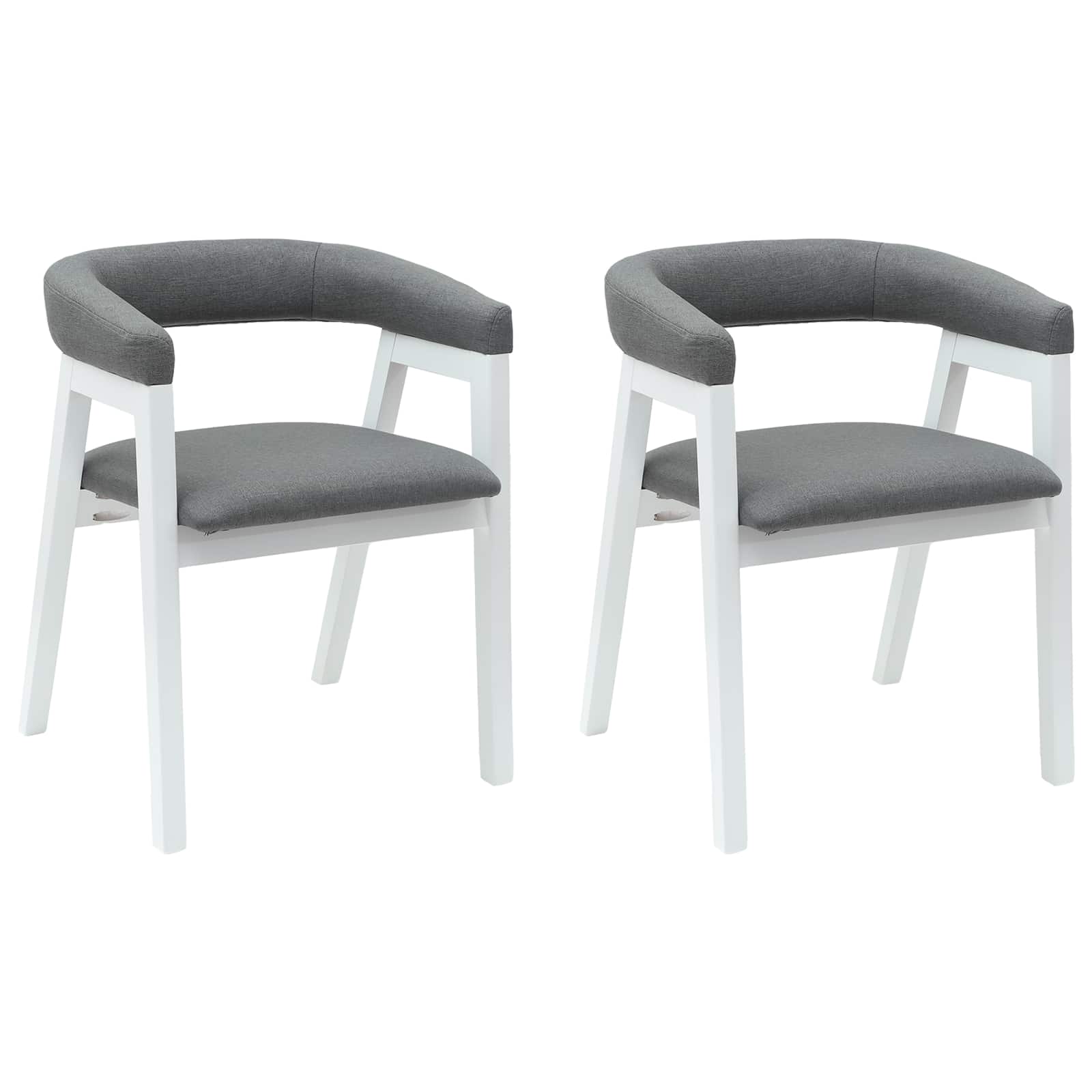 Dining Chairs 2 pcs White 54 x 57 x 73 cm Solid Rubber Wood