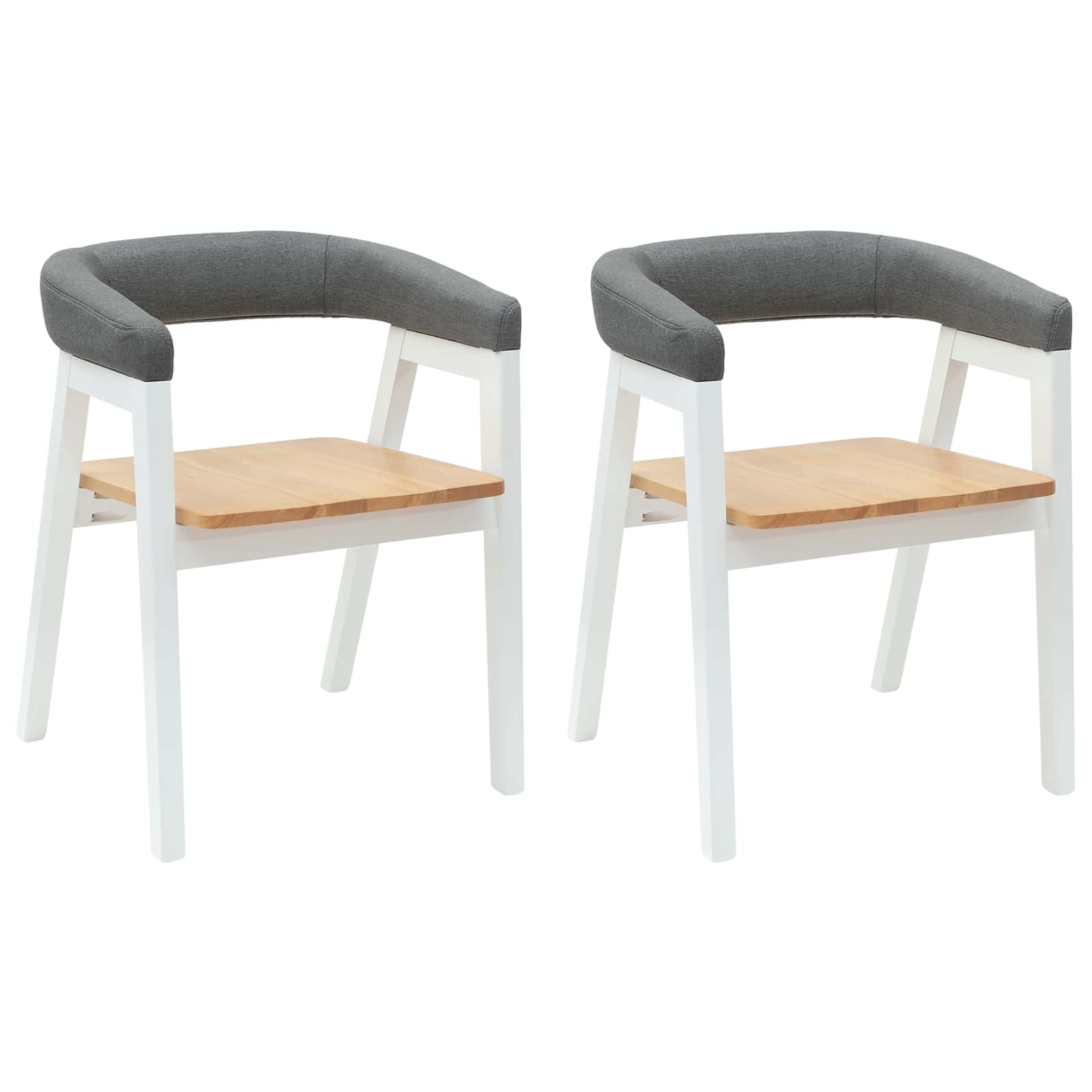 Dining Chairs 2 pcs White 54 x 57 x 73 cm Solid Rubber Wood