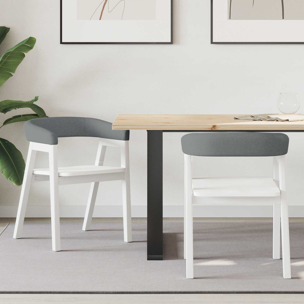 Dining Chairs 2 pcs White 54 x 57 x 73 cm Solid Rubber Wood