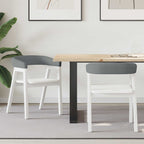 Dining Chairs 2 pcs White 54 x 57 x 73 cm Solid Rubber Wood