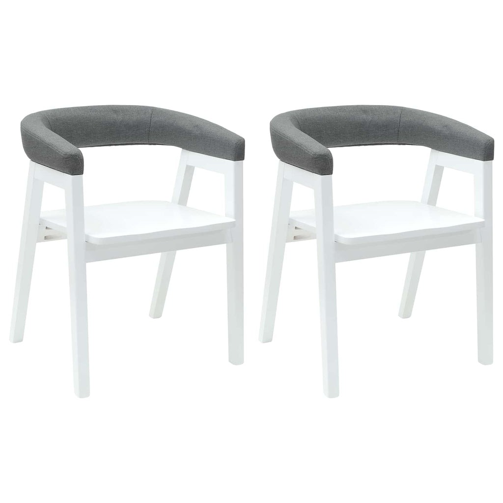 Dining Chairs 2 pcs White 54 x 57 x 73 cm Solid Rubber Wood