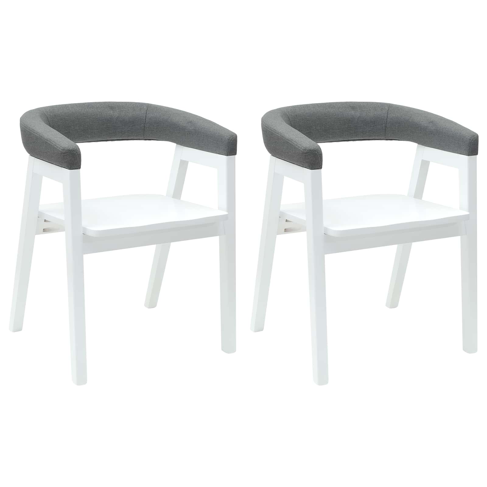 Dining Chairs 2 pcs White 54 x 57 x 73 cm Solid Rubber Wood