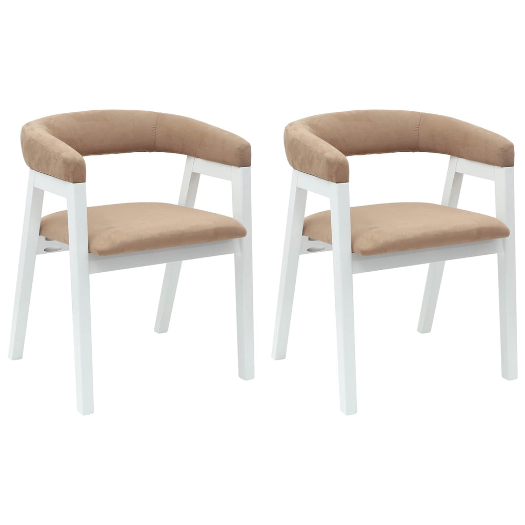 Dining Chairs 2 pcs White 54 x 57 x 73 cm Solid Rubber Wood