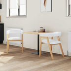 Dining Chairs 2 pcs Natural 54 x 57 x 73 cm Solid Rubber Wood