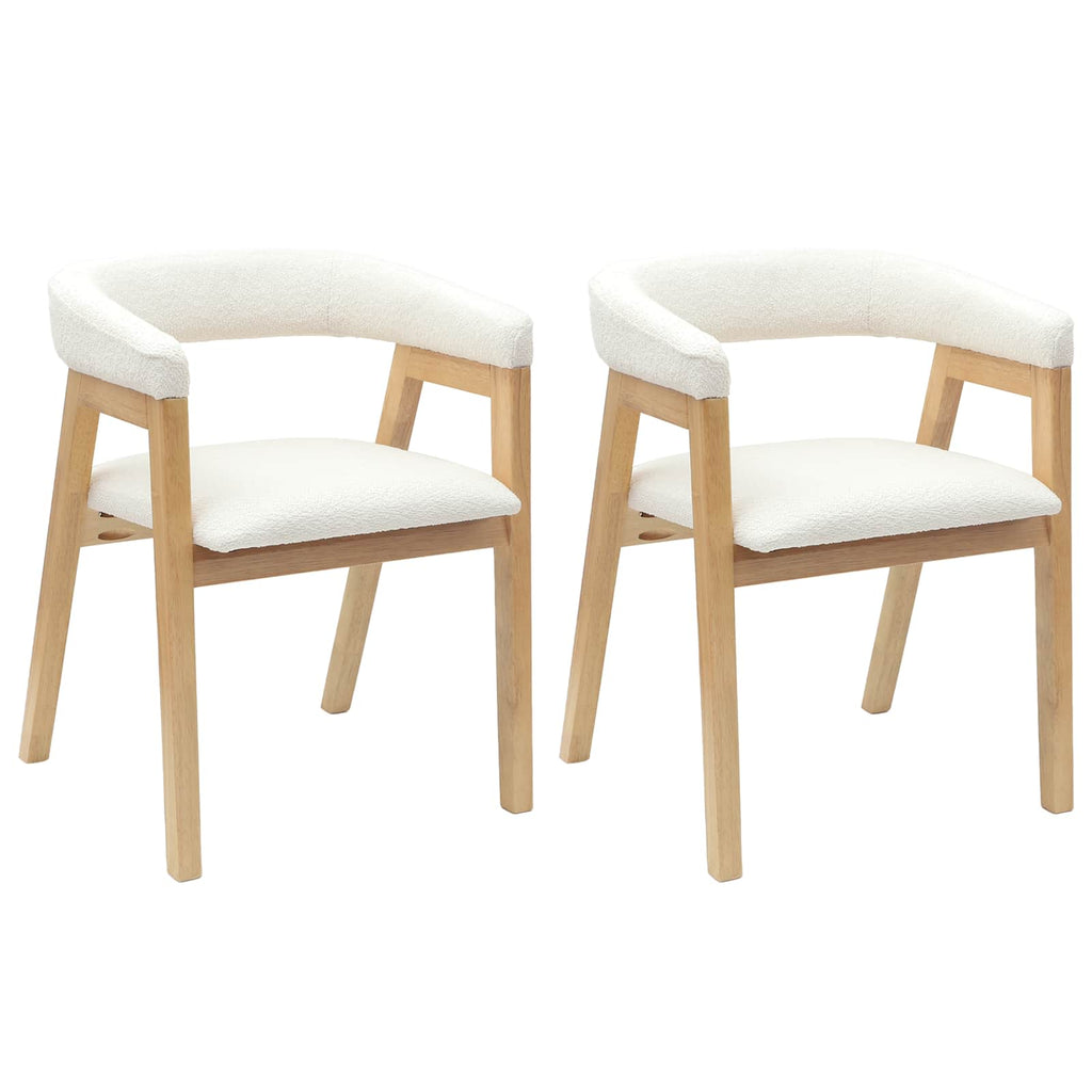 Dining Chairs 2 pcs Natural 54 x 57 x 73 cm Solid Rubber Wood