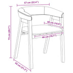 Dining Chairs 2 pcs Natural 54 x 57 x 73 cm Solid Rubber Wood