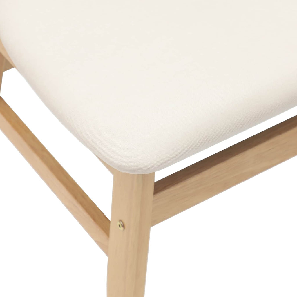 Dining Chairs 2 pcs Natural 42 x 47.5 x 81 cm Solid Rubber Wood