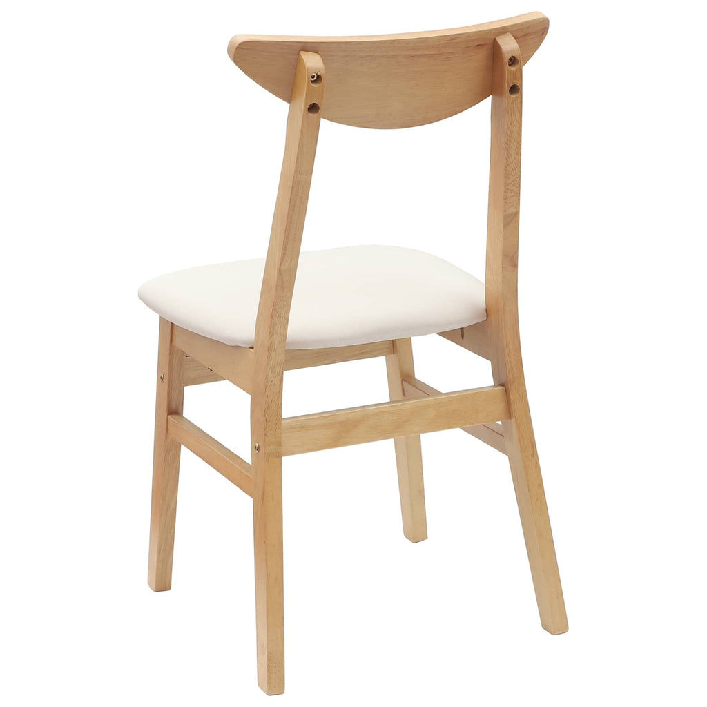 Dining Chairs 2 pcs Natural 42 x 47.5 x 81 cm Solid Rubber Wood