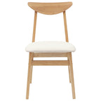 Dining Chairs 2 pcs Natural 42 x 47.5 x 81 cm Solid Rubber Wood