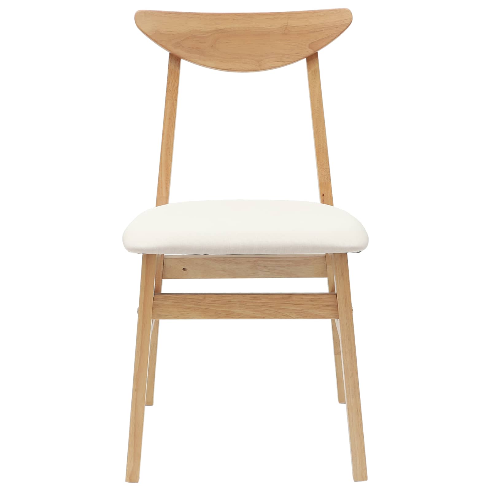 Dining Chairs 2 pcs Natural 42 x 47.5 x 81 cm Solid Rubber Wood