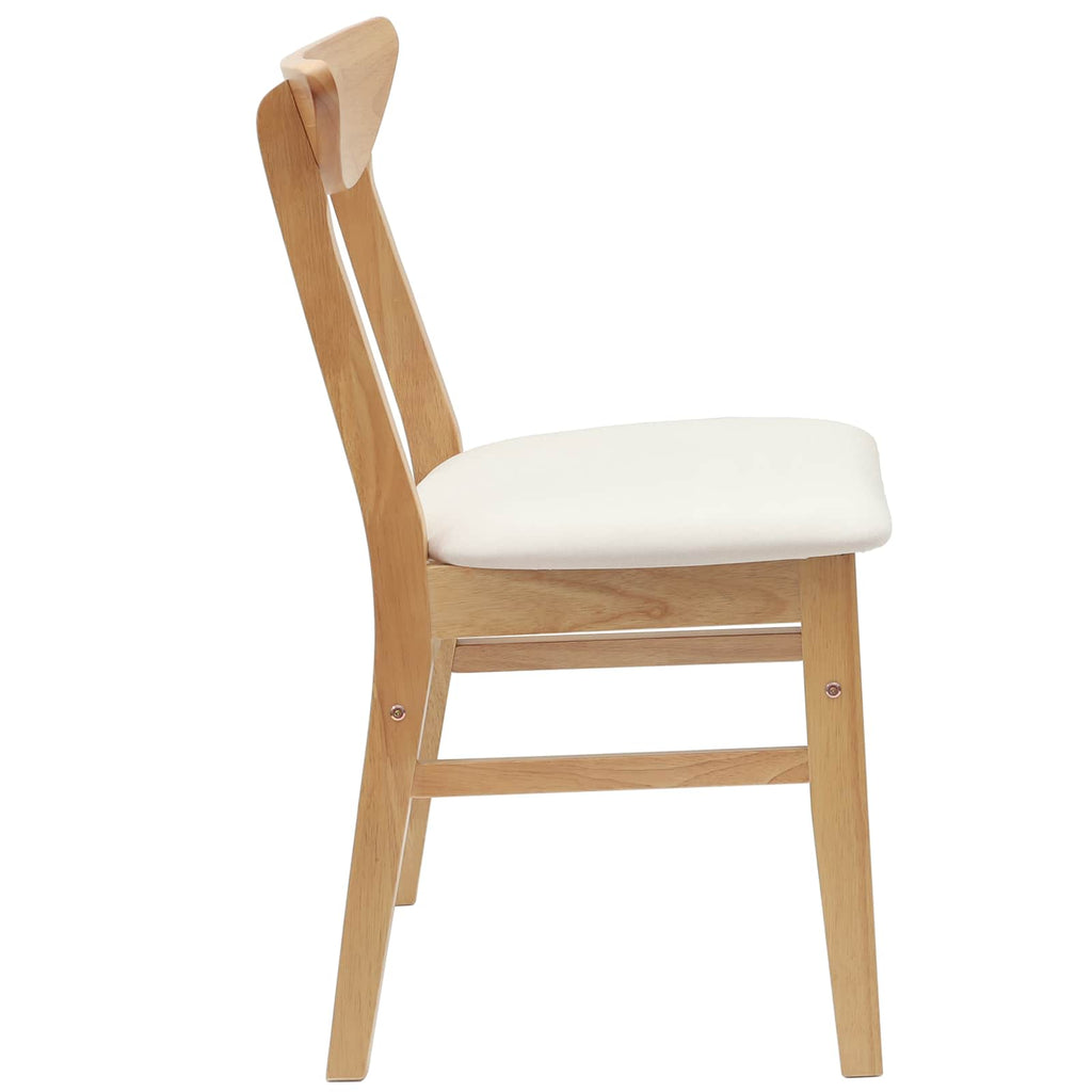 Dining Chairs 2 pcs Natural 42 x 47.5 x 81 cm Solid Rubber Wood