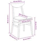 Dining Chairs 2 pcs Natural 42 x 47.5 x 81 cm Solid Rubber Wood