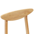 Dining Chairs 2 pcs Natural 42 x 47.5 x 81 cm Solid Rubber Wood