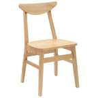 Dining Chairs 2 pcs Natural 42 x 47.5 x 81 cm Solid Rubber Wood