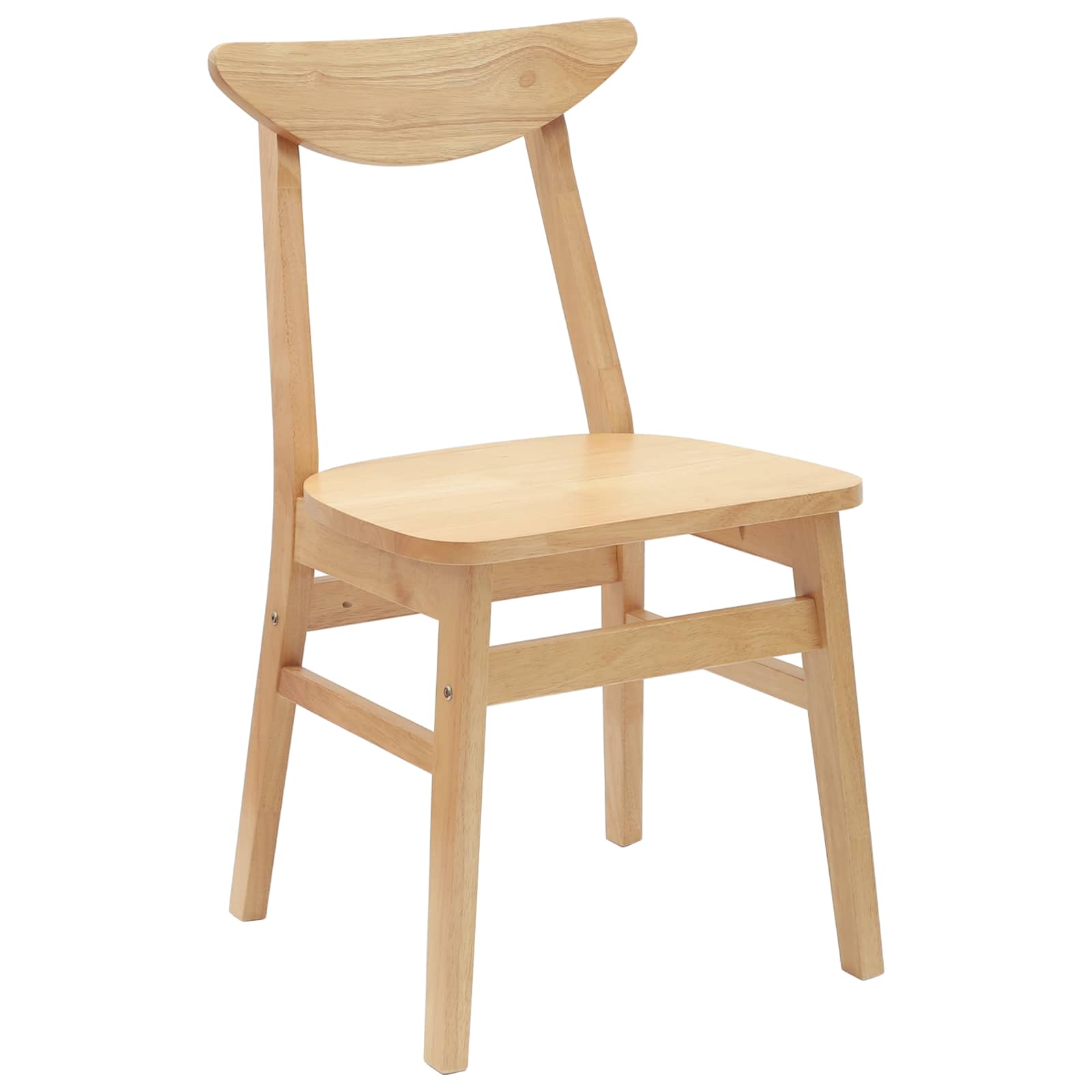 Dining Chairs 2 pcs Natural 42 x 47.5 x 81 cm Solid Rubber Wood