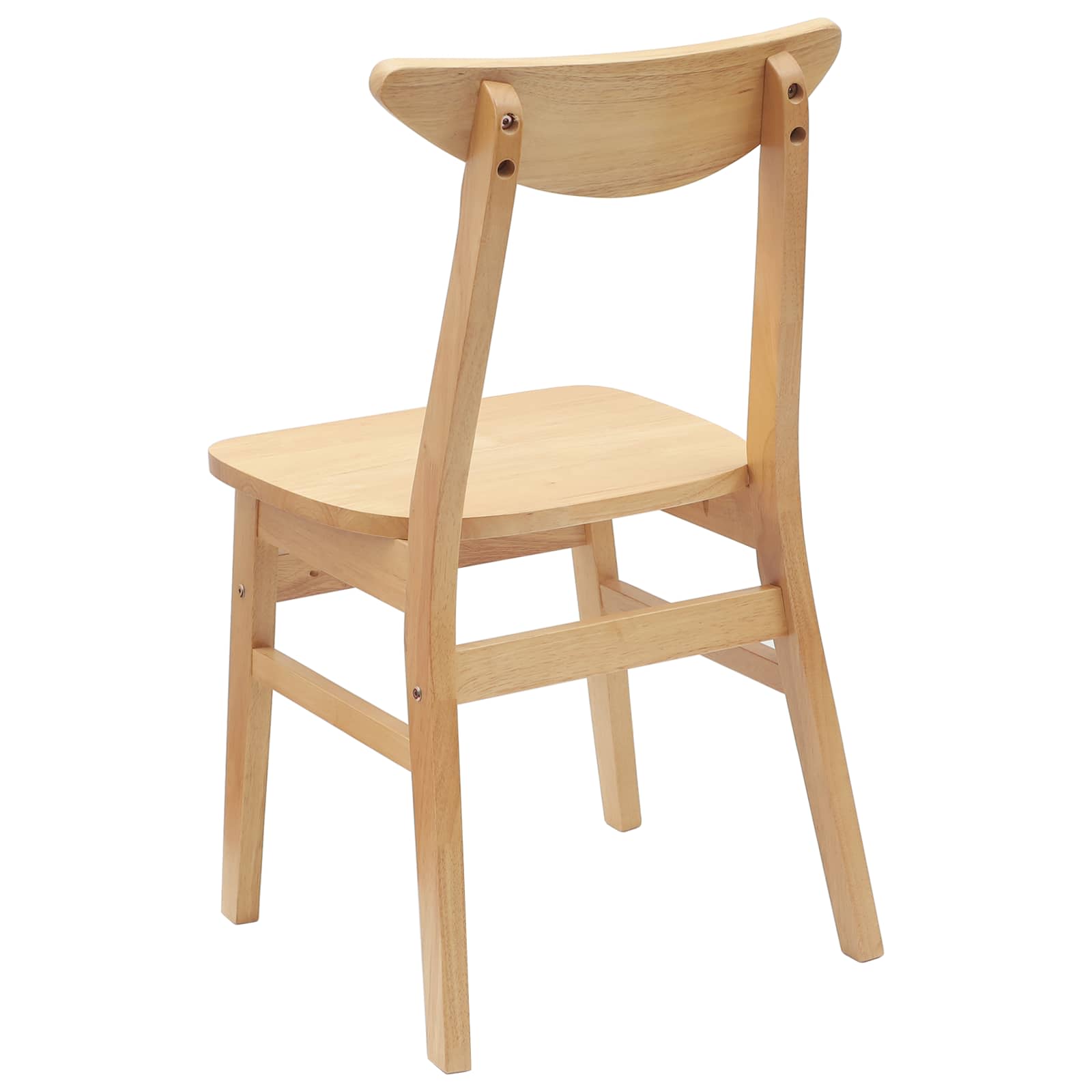 Dining Chairs 2 pcs Natural 42 x 47.5 x 81 cm Solid Rubber Wood