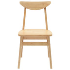 Dining Chairs 2 pcs Natural 42 x 47.5 x 81 cm Solid Rubber Wood
