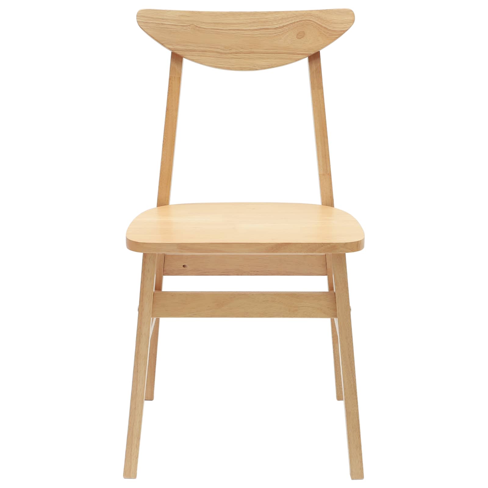 Dining Chairs 2 pcs Natural 42 x 47.5 x 81 cm Solid Rubber Wood