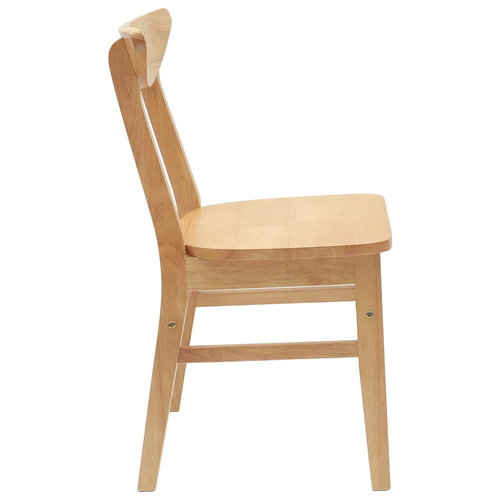Dining Chairs 2 pcs Natural 42 x 47.5 x 81 cm Solid Rubber Wood