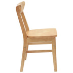 Dining Chairs 2 pcs Natural 42 x 47.5 x 81 cm Solid Rubber Wood