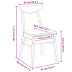 Dining Chairs 2 pcs Natural 42 x 47.5 x 81 cm Solid Rubber Wood